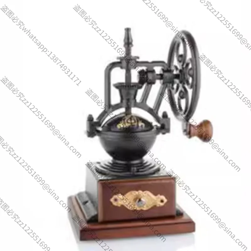Suitable for Classical Hand Grinding Machine, European Cast Iron Grinding Core, Solid Wood Base, Wheel Wheel
