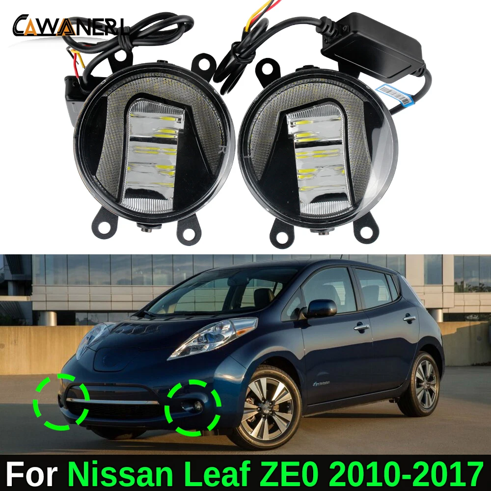 2 Pieces Car Left + Right Canbus LED Fog Light Assembly DRL Daylight For Nissan Leaf ZE0 2010 2011 2012 2013 2014 2015 2016 2017
