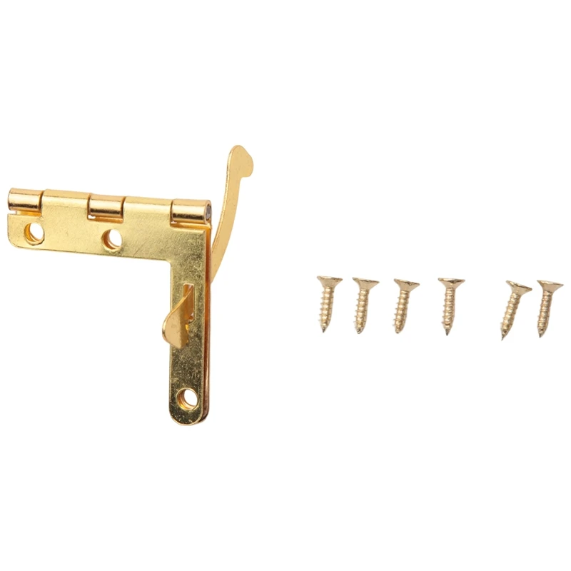 20 PCS 90° Spring Hinge Tenon Hole Support Tool, Suitable For Small Jewelry Wine Clock Door (Gold)