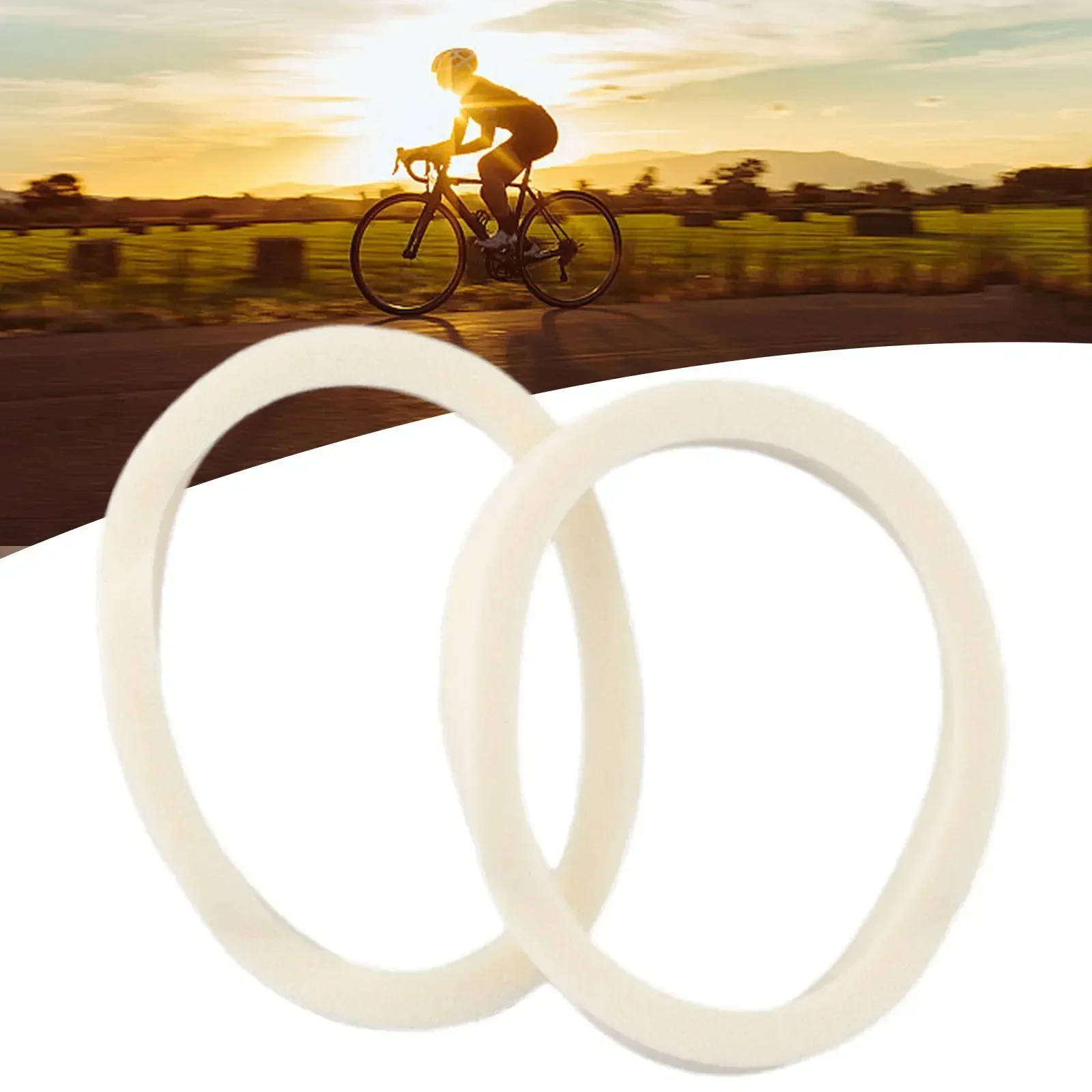 2 Pcs Bicycle White Fork Sponge Foam Rings Oil Seal For Rockshox Bicycle Fork Stem Extender Handlebar Riser Adapter For Etc