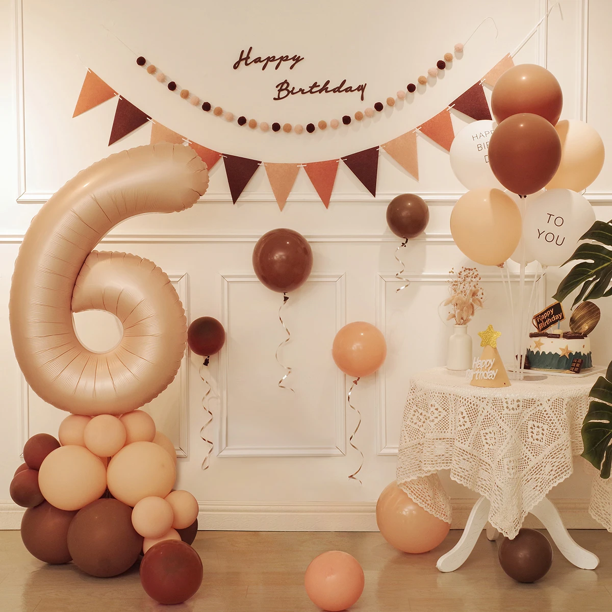 42pcs Retro birthday balloon party decoration set