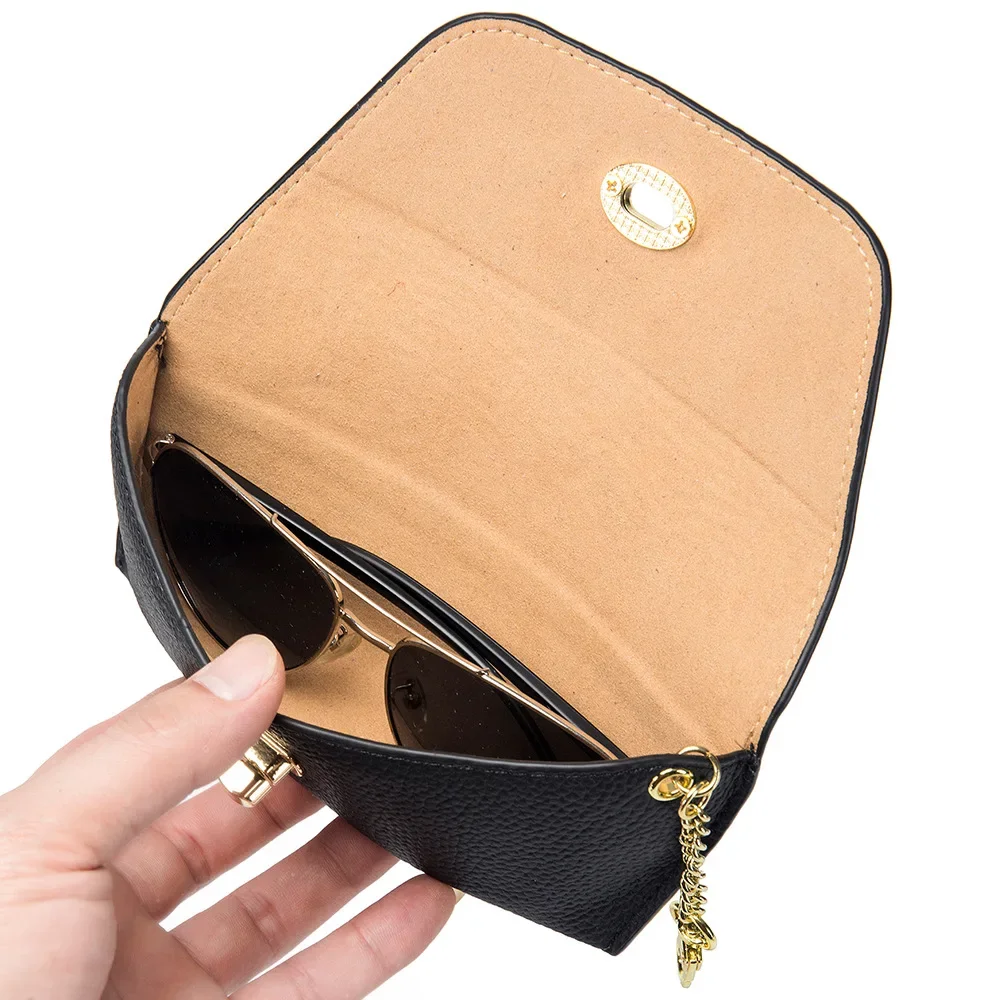 Custodia per occhiali da lettura in vera pelle per uomo donna studente occhiali da sole custodia custodia per occhiali scatola per occhiali protezione per occhiali