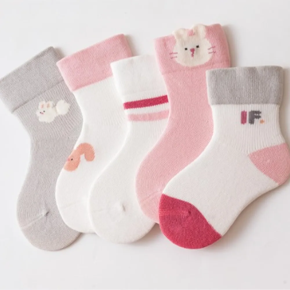 Newborn baby socks loose-fitting pure cotton sockken toddler boy girl sock new born middle cartoon mid-calf socks accesorios