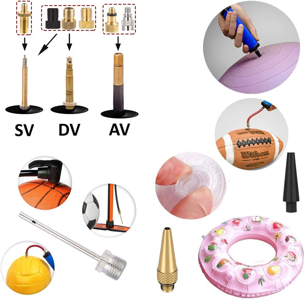 Bicycle Presta Schrader Valve Adaptor,Brass Bike Pump Adapters,Ball Pump Needle, Balloon Inflatable Toys Nozzle Inflator Adapter