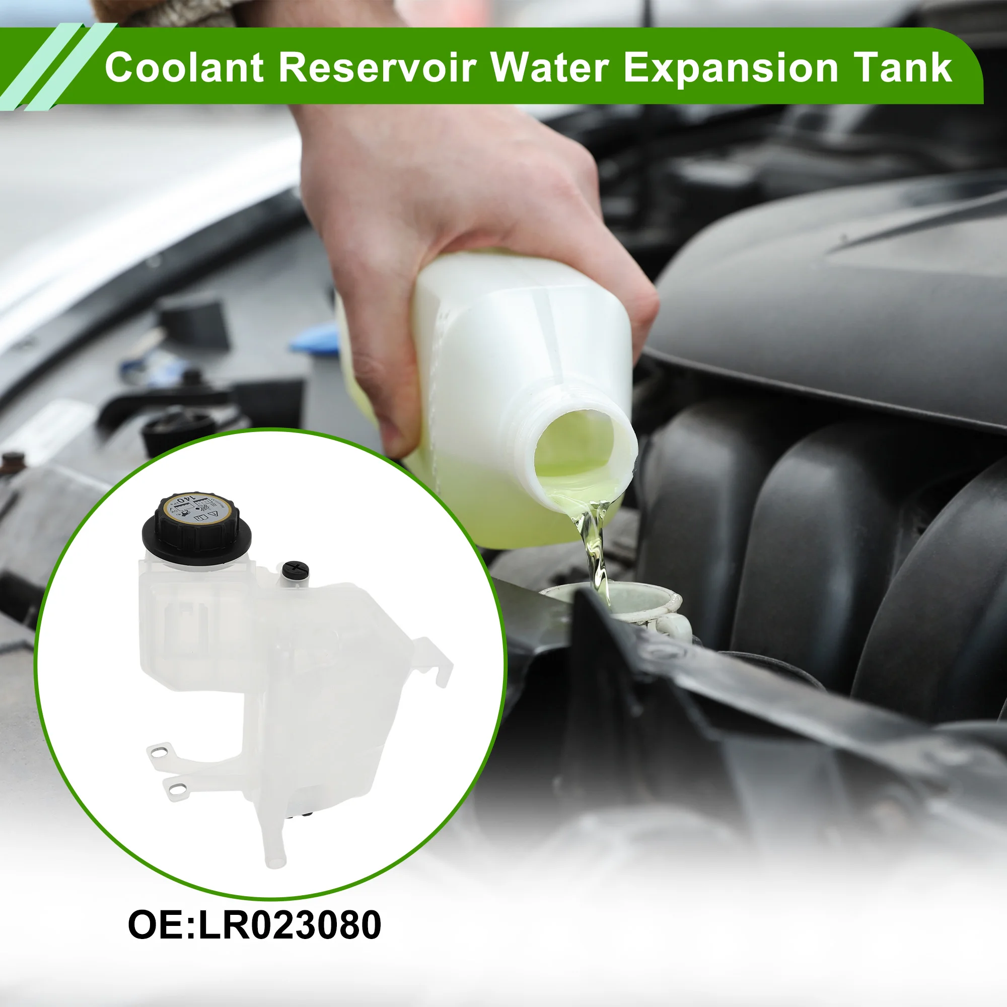 UXCELL No.LR023080 Coolant Reservoir Water Expansion Tank for Land Rover Range Rover 06-09 V8 4.2L Heat Resist Bottle w/ Cap