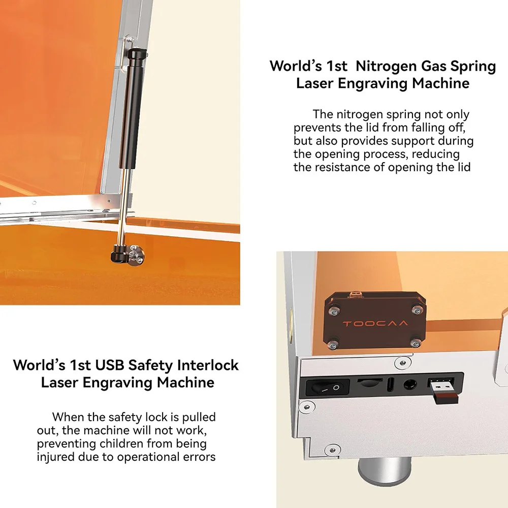 TOOCAA L2 20W Ingesloten AI Lasergraveermachine Klasse 1 Veiligheid Desktop Grote Oppervlakte Hout Acryl Leder MDF Graveermachine