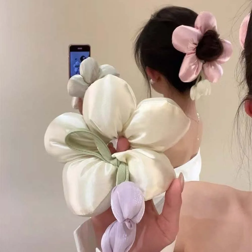 

Trendy Sweet Tulip Big Hair Rope Elastic Oversize Large Hair Scrunchies Korean Style Cloth Exaggerated Hair Ring Daily