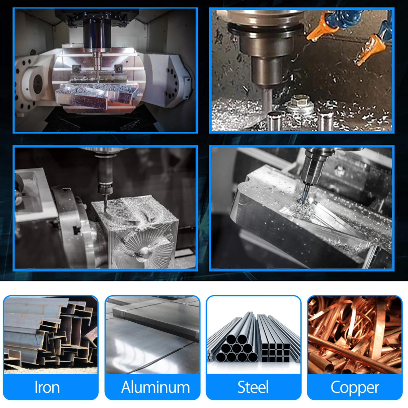 6pcs 1/1.5/2/2.5/3/5mm 60 Degree HSS Center Drill Bits Centering Drills Set