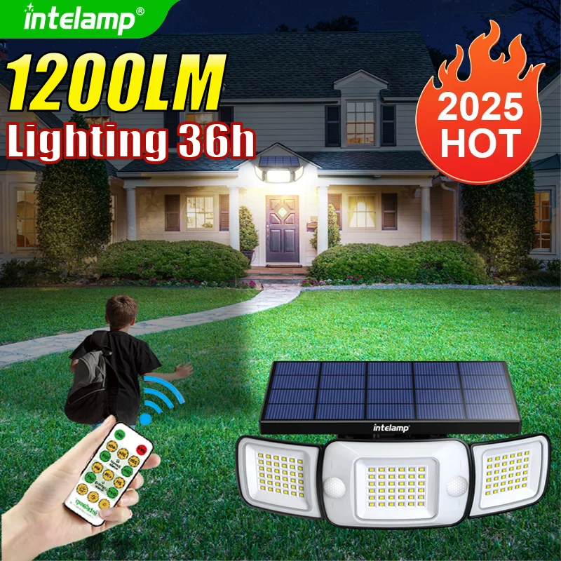 

1200LM High Power LED Outdoor Solar Light Powerful Outdoor Motion Sensor Solar Lamp Wall Lamp IP66 Sunlight for Garden Path Yard