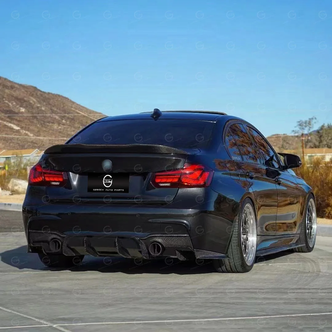 F30 ألياف الكربون الناشر لسيارات BMW 3 Series F30 F35 320i 328i 335i 340i M الرياضة الشفة الخلفية M-tech F30 GEEX نمط الناشر الخلفي #4