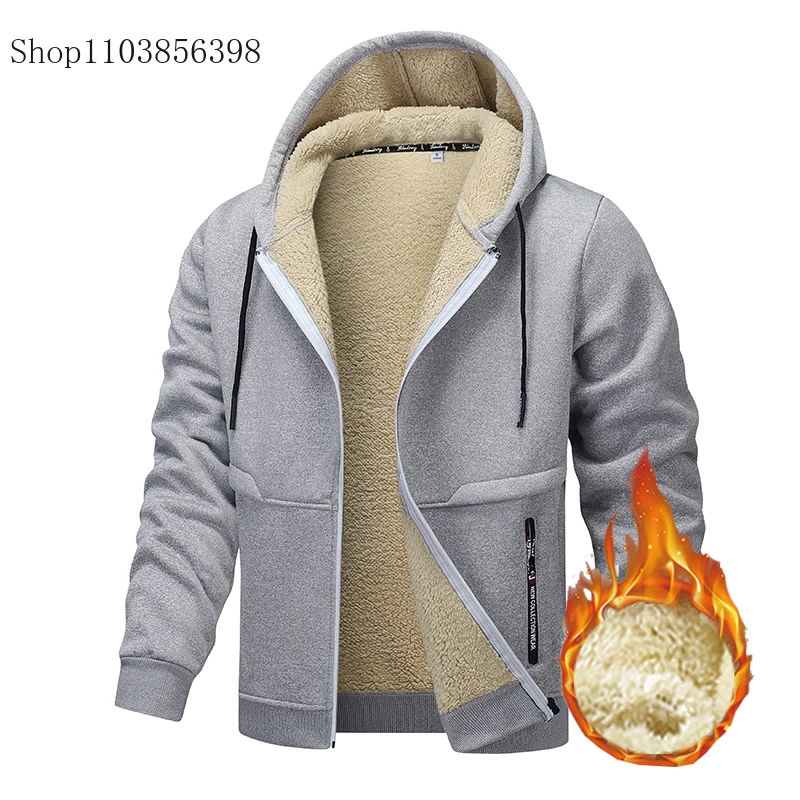 Men\'s Winter Jacket Autumn Fleece Hooded Hoodies Jacket Men\'s Windproof Thick Warm Male Outwear Brand Clothing Cardigans