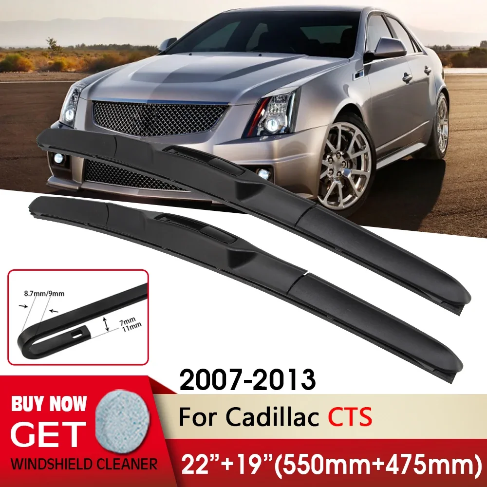 

Car Wiper RHD & LHD Front Wiper Blade 22"+19" For Cadillac CTS 2007-2013 Fit U Hook Arm Windshield Windscreen Front Window