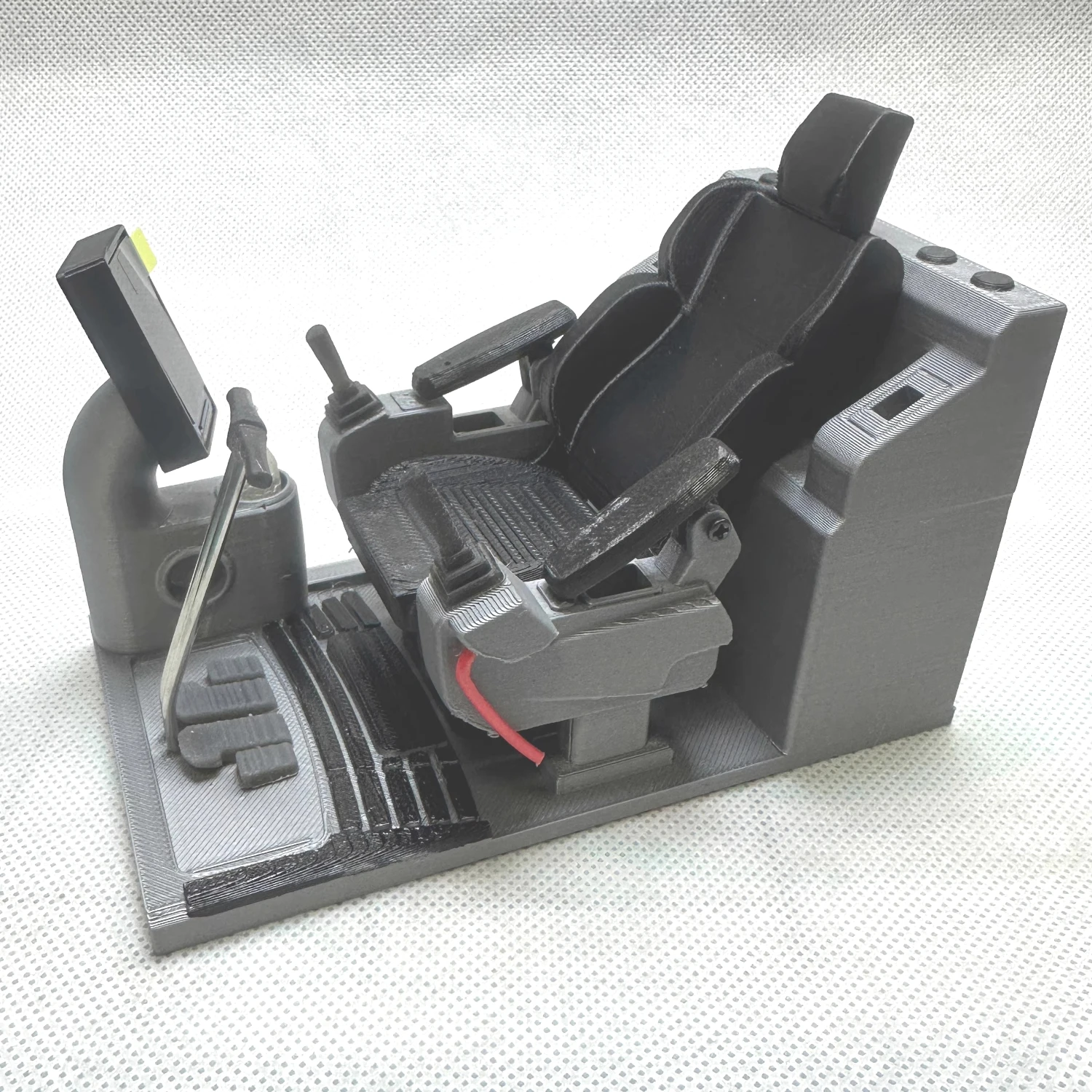Cab Seat Interior LED Vertical Screen Version Suitable for 1/14 Scale Hydraulic Remote Control Excavator Model DIY Cab Seat