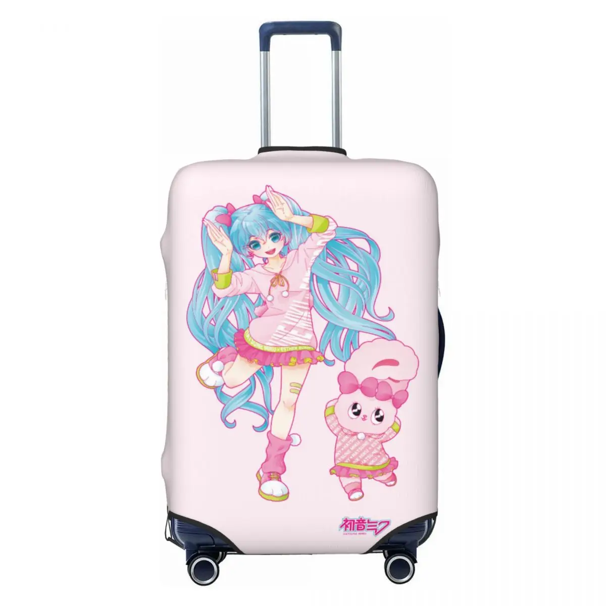 カスタム初音ミク-vocaloid-ロックアニメ荷物カバー弾性旅行スーツケース保護カバー-18-32-インチに適合