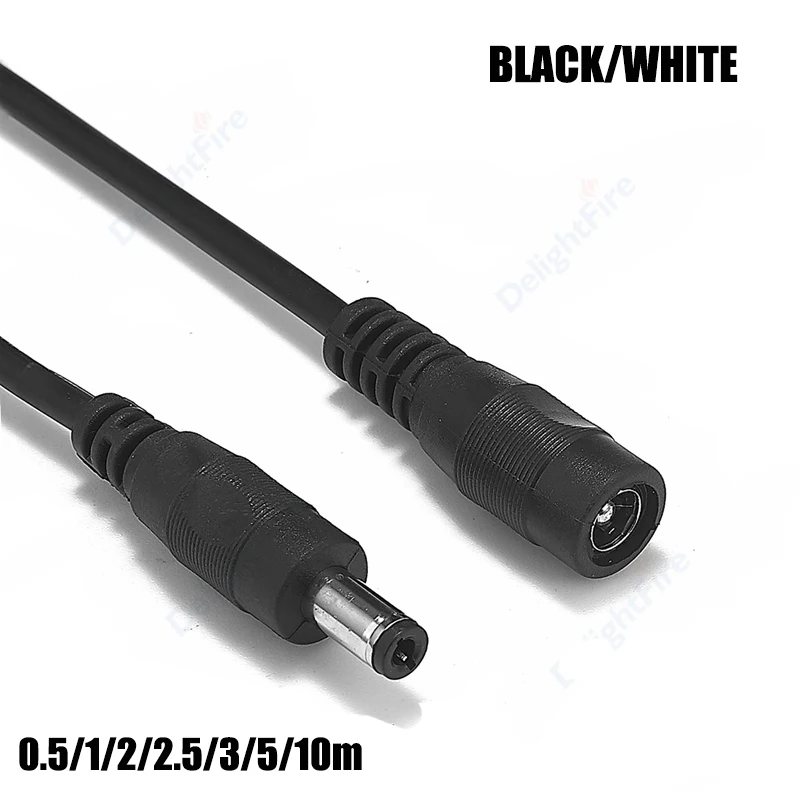 

DC Power Cable 5.5mm x 2.1mm DC Cable 0.5M/1M/2M/3M/5M/10M 22AWG Extension Cord Male Female DC Cable For CCTV Camera LED Lights