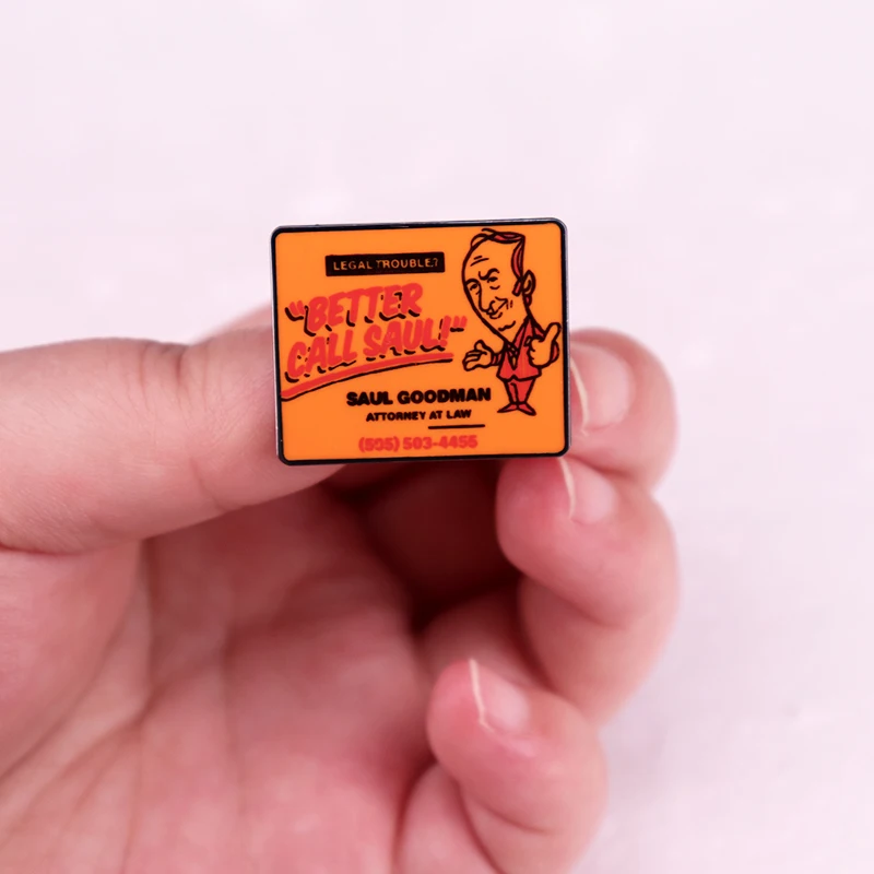 Better Call Saul Goodman Card Badge Breakings Bad Enamel Pin Brooch Jewelry Gifts