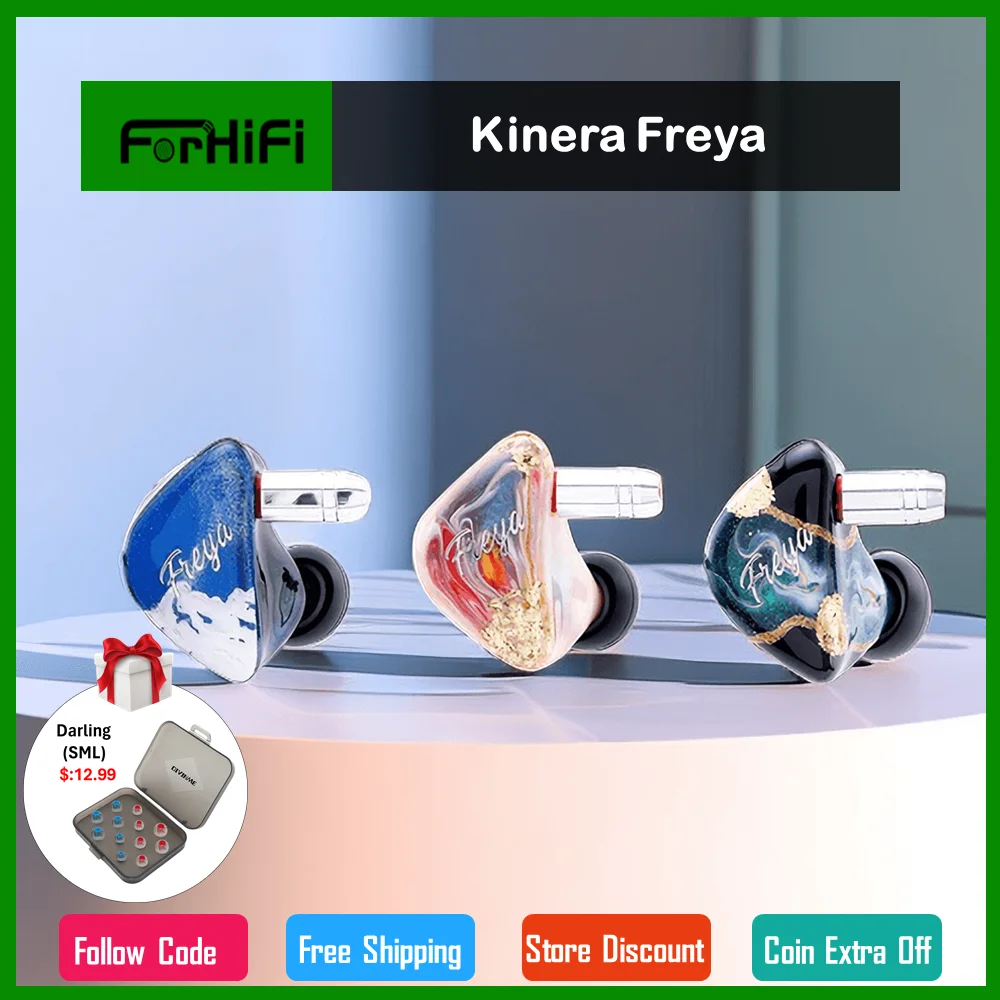 

Kinera Freya Earphones 3BA+1DD Hybrid Hand Painted In Ear Headphone HIFI DJ Music Monitor Earbuds With Cable Sports Headset