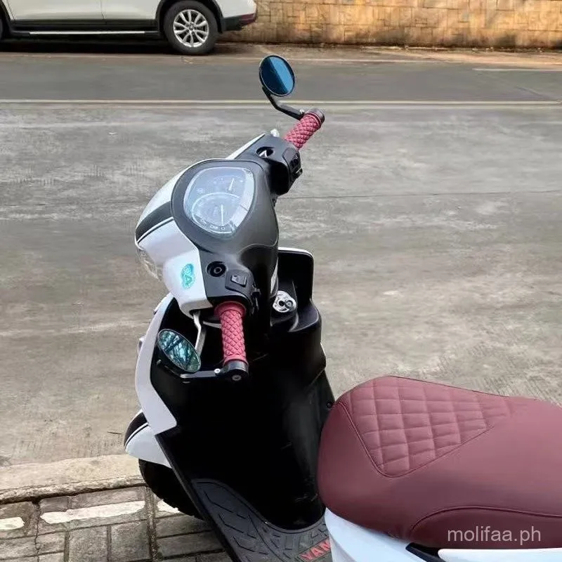 For Honda Giorno 125 Motorcycle Retro Round Handlebar Bar End Side Mirrors Blue Glass Rearview Mirror Scooter Accessories