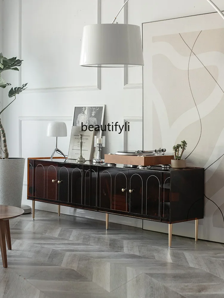 

07Light Luxury Living Room TV Cabinet Modern Minimalist Large and Small Household Bedroom Bed Front Cabinet TV Stand Locker
