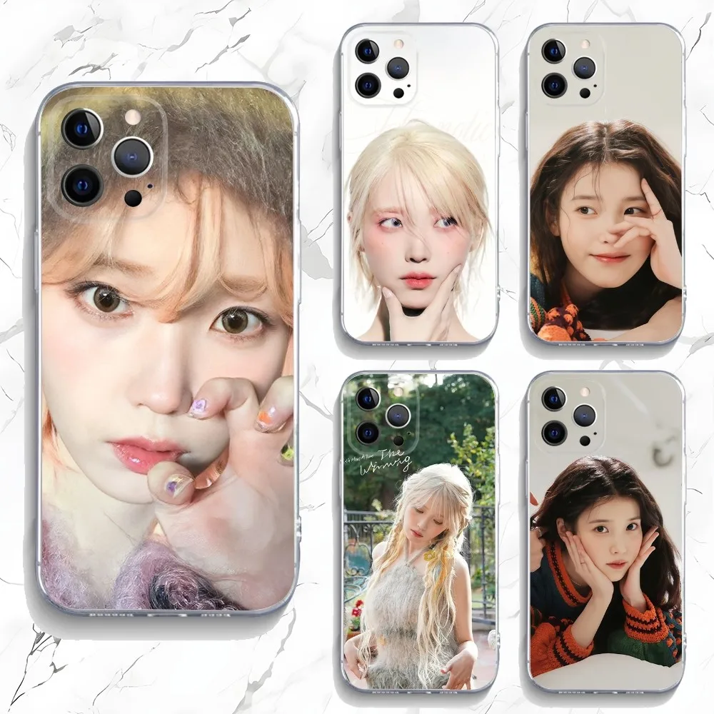 IU Lee JiEun Phone Case For iPhone 15,14,13,12,11 Plus,Pro,Max,XR,XS,X,7,8 Plus,SE,Mini Transparent Silicone Soft