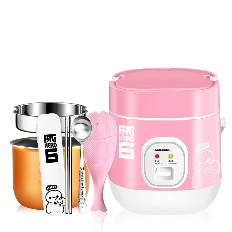 1.2L Portable Mini Electric Rice Cooker 2 Layers Heating Food Steamer Multifunction Meal Cooking Pot Lunch Box Cooking Machine