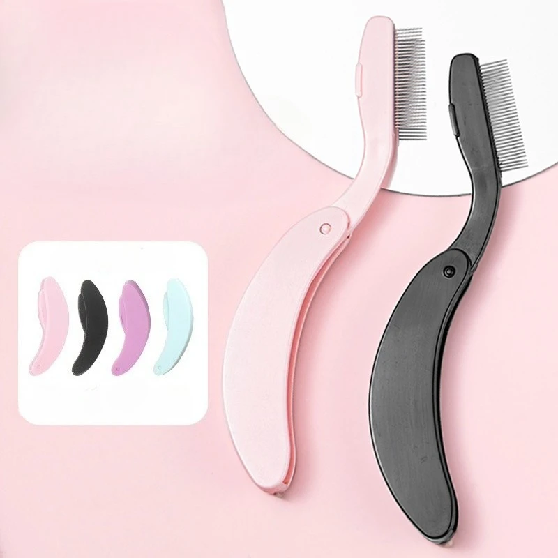 Small Foldable Eyelash Comb Eyelash Curler Lash Separator Cosmetics Lashes Accessories Makeup Tools Eyebrow Comb Eyelash Curler
