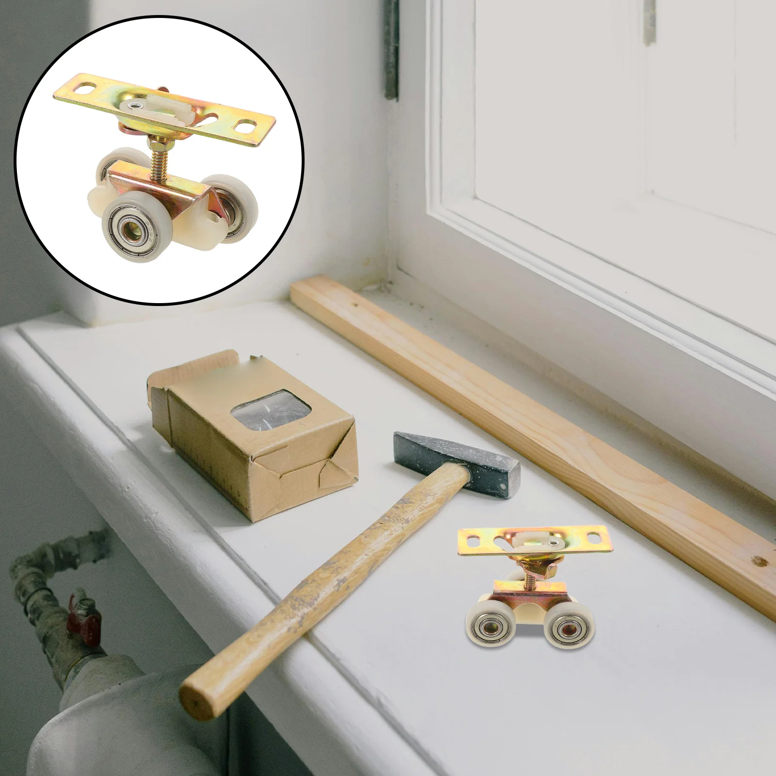 

2pcs Sliding Door System Heavy Duty Roller Guide Set For Wardrobe Closet Cabinet Doors Smooth Ball Bearing Wheels Replacement