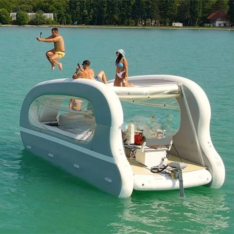 قارب كهربائي قابل للنفخ بالطاقة الشمسية DWF Catamaran