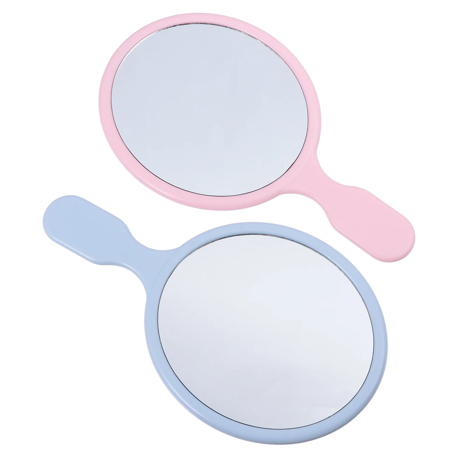 Specchi per trucco portatili da 2 pezzi Specchi semplici portatili Blu Rosa per specchio portatile da viaggio Vanity Specchio per trucco da donna
