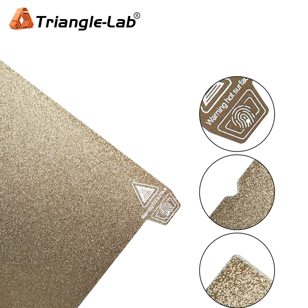 C Trianglelab 235 X 235 Gold ender 3 Double Sided Textured PEI Spring Steel Sheet Powder Coated PEI Build Plate For Ender 3