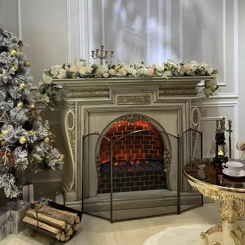 New 3D atomizing furnace core European-style electronic fireplace decorative cabinet Villa designer fireplace rack Fireplace
