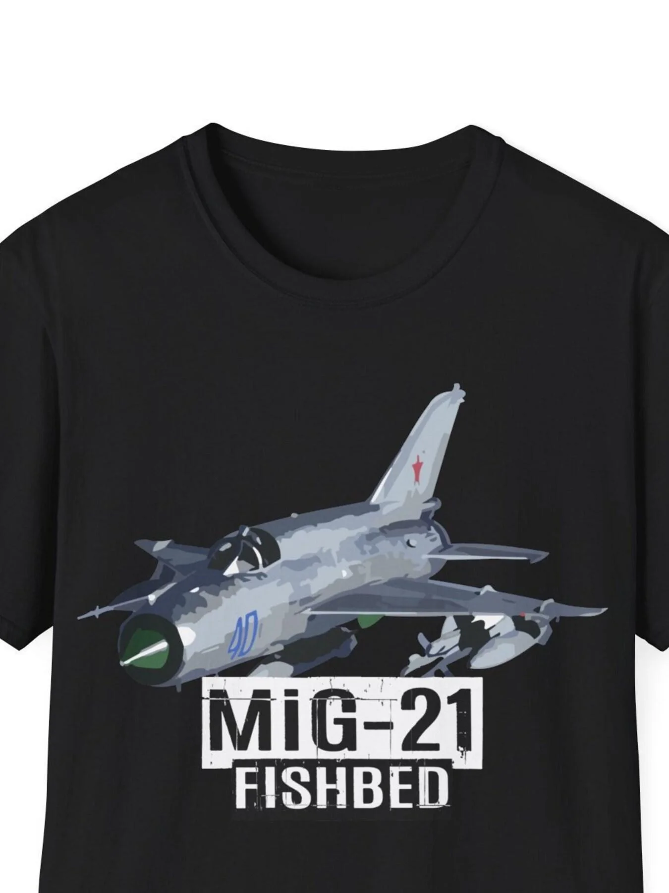 Mig-21 Fishbed Fighter Jet Russian Aircraft Men T-Shirt Short Sleeve Casual 100% Cotton Shirt