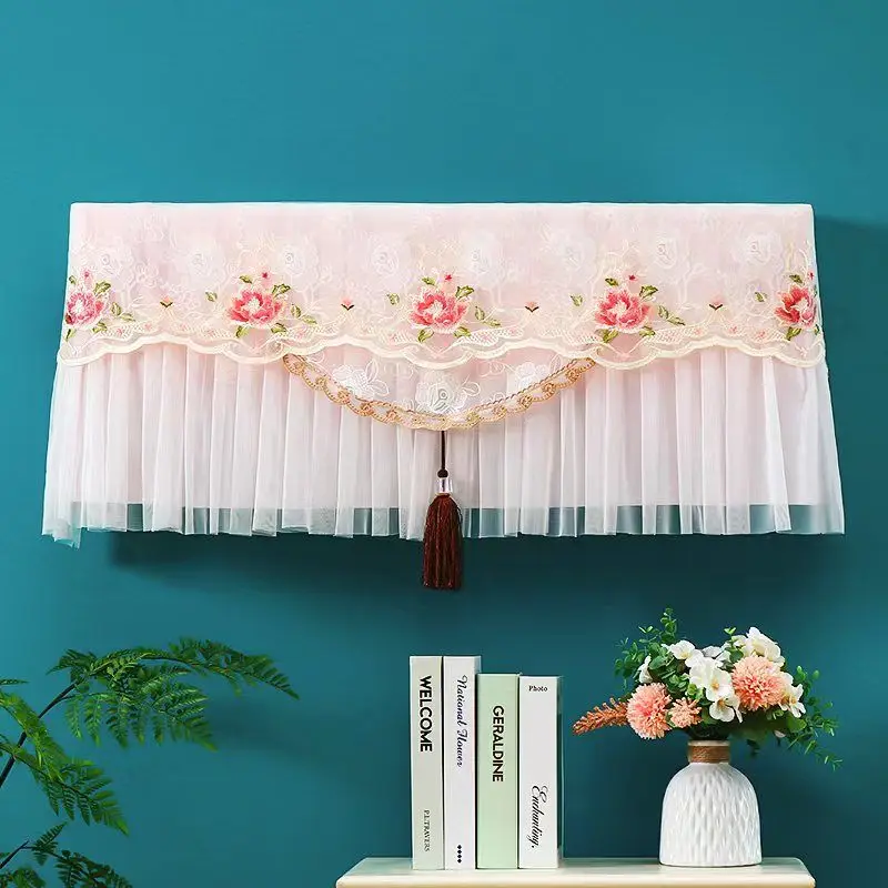 Dust-proof Cover for Wall Mounted Air Conditioner Anti-direct Blowing Lace Decorative Covers Universal Household Easy Cleaning