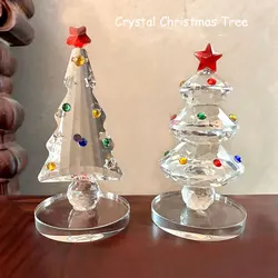 2026 K9 Crystal Glass Christmas Tree Figurines Sculpture Miniature Ornament New Home Decoration Centerpiece Kids Favor Gift