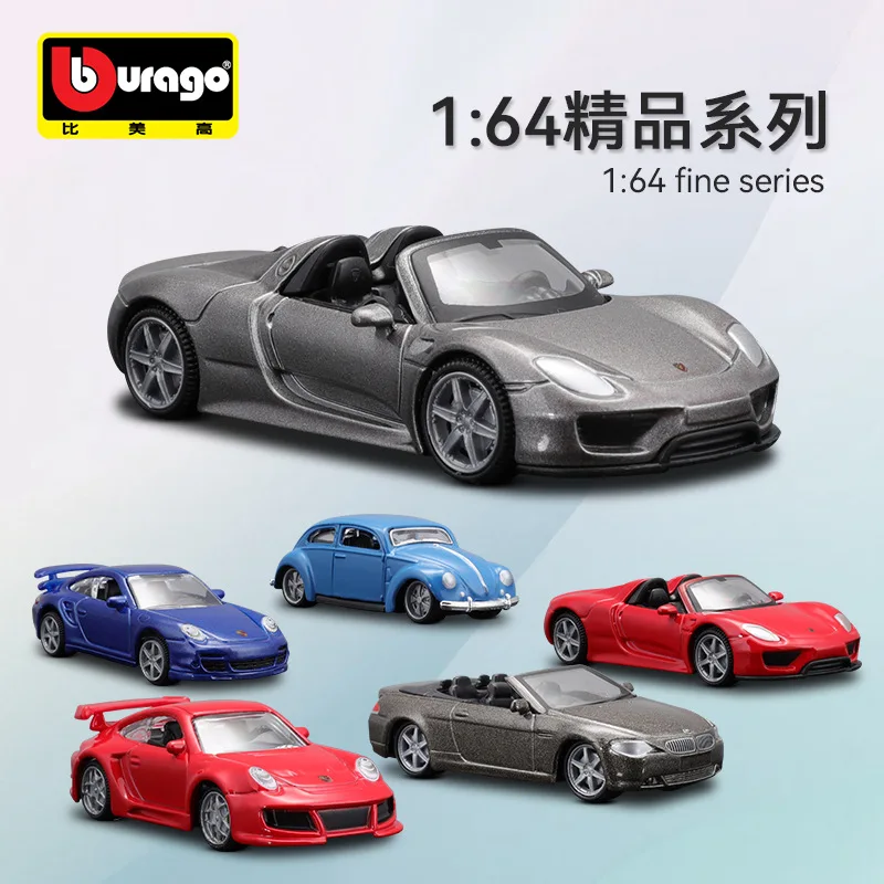 Bburago 1:64 BMW 645 Ci Cabrio Porsche Ford Volkswagen Beetle Series Diecast Car Metal Alloy Model Car kids toys collection gift