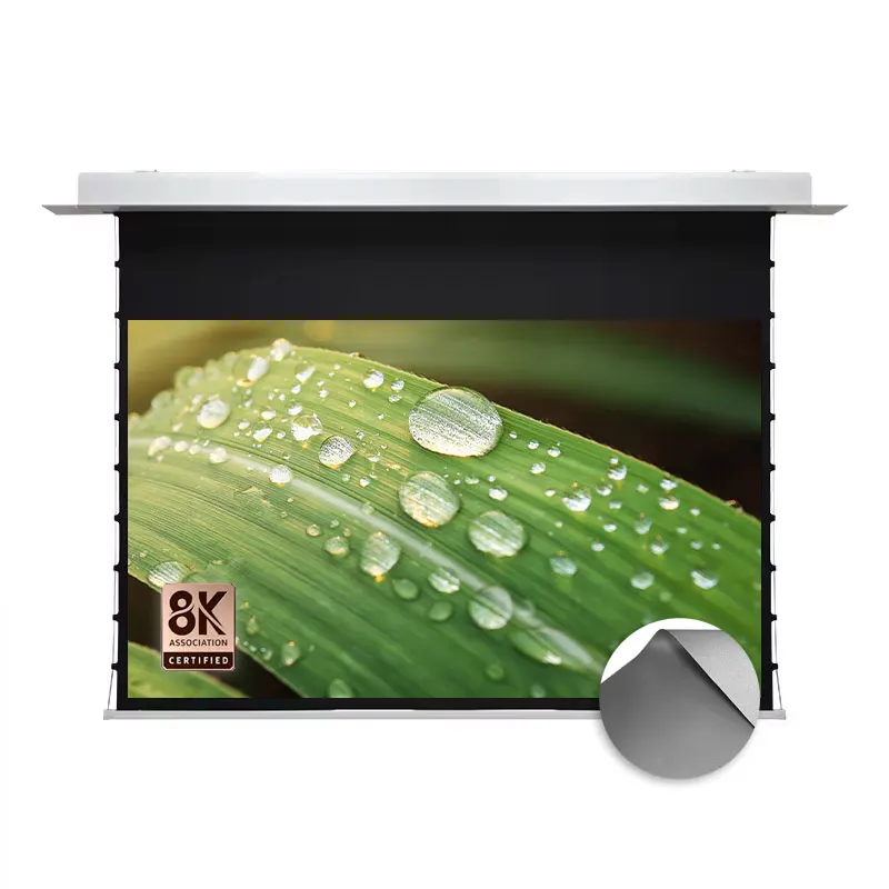 

2025 Hot Nano Grey Crystal Electric ALR Screen Ambient Light Rejecting In-Ceiling Curtain Motorized CLR 4K 8K Projection Screen