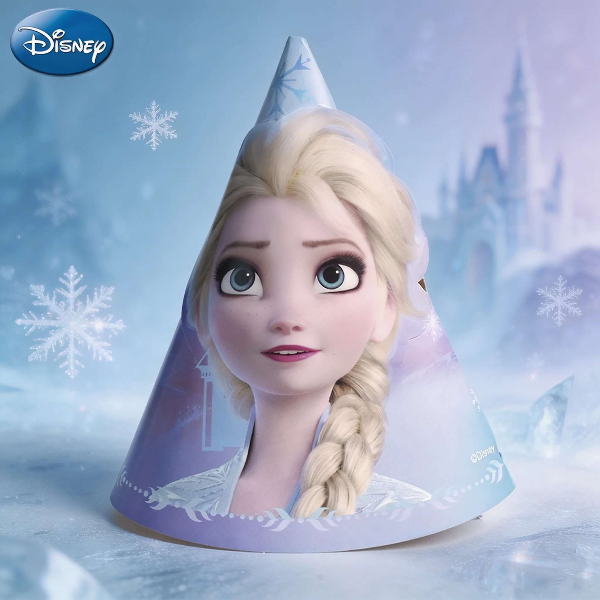 Disney Frozen Geburtstagsparty-Hüte-Set Elsa Anna Olaf Bedruckte Papierpartyhüte mit Elastischem Band Themen-Feierzubehör – Detail 3