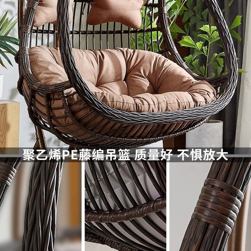 Hanging Basket Hanging Orchid Rattan Chair Lazy Rocking Balcony Swing Cradle Courtyard Double