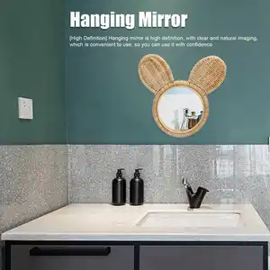 Bir yüksek Çözünürlüklü Ayna, Rattan Ayna, Dekoratif duvar aynası, makyaj için bir Banyo-Otel-Asılı Ayna Seti ayna Ratan'ın aynasındaki en iyi 10 satış-no. 3