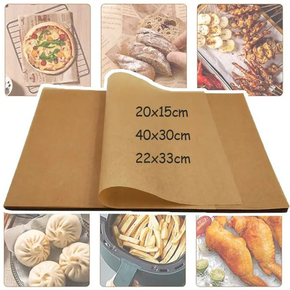 50/200PCS Anti-oil Baking Paper Grilling Suitable Baking BBQ Paper Air Fryer High Temperature Resistant Baking Sheet Accessory