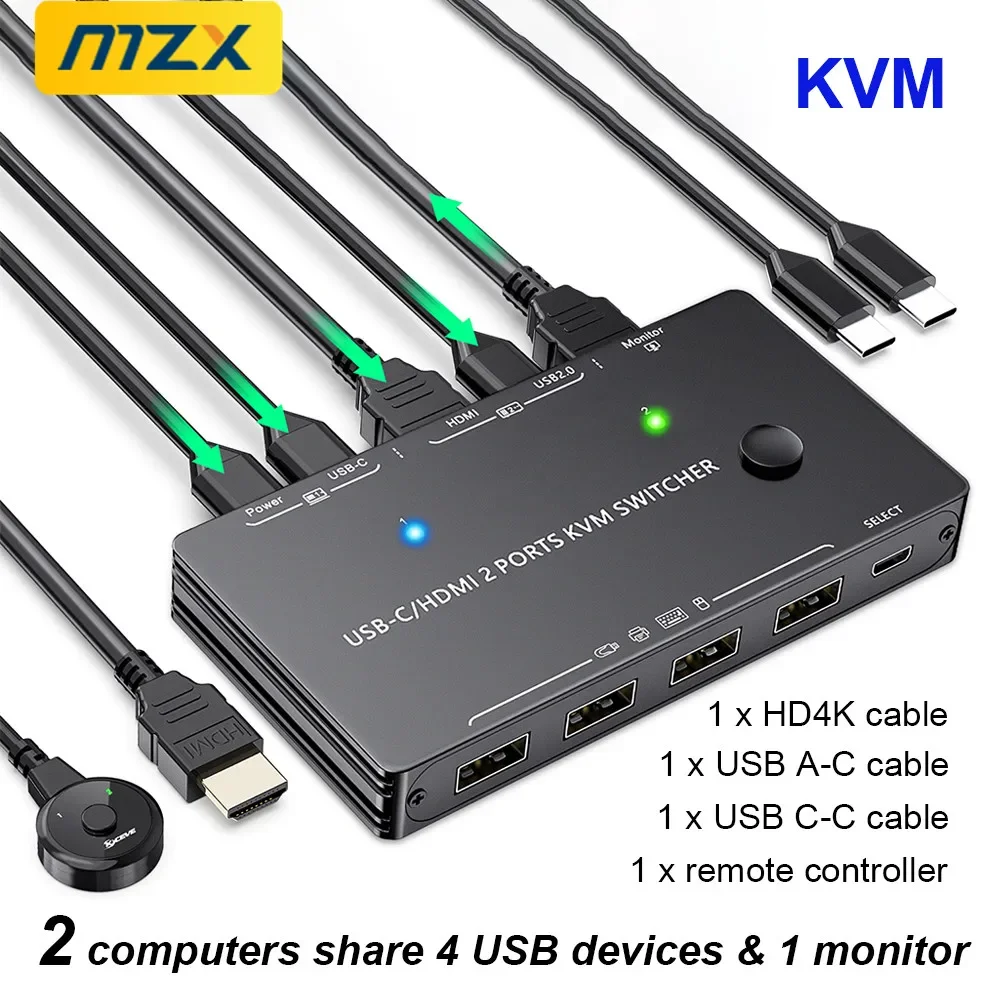 

KVM USB Hub Switcher Selector PD Power Delivery USBC Docking Station Computer Laptop Desktops Accessories