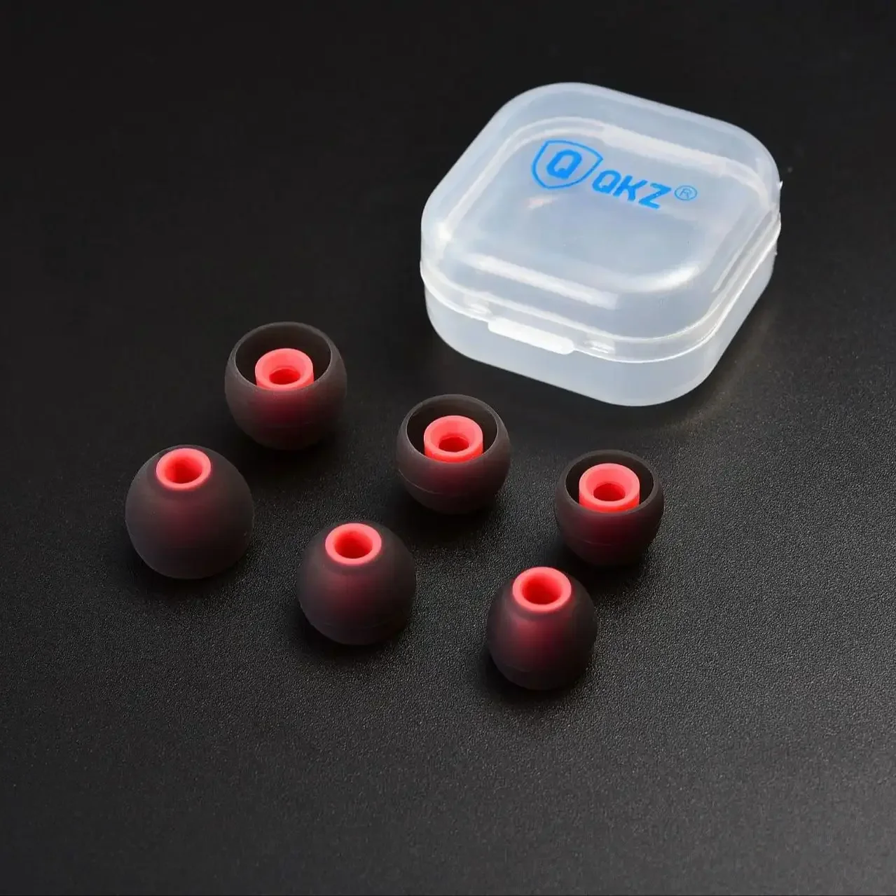 จุกหูฟังซิลิโคน QKZ/Tingsheng แบบสองสี อุปกรณ์เสริมสำหรับหูฟัง