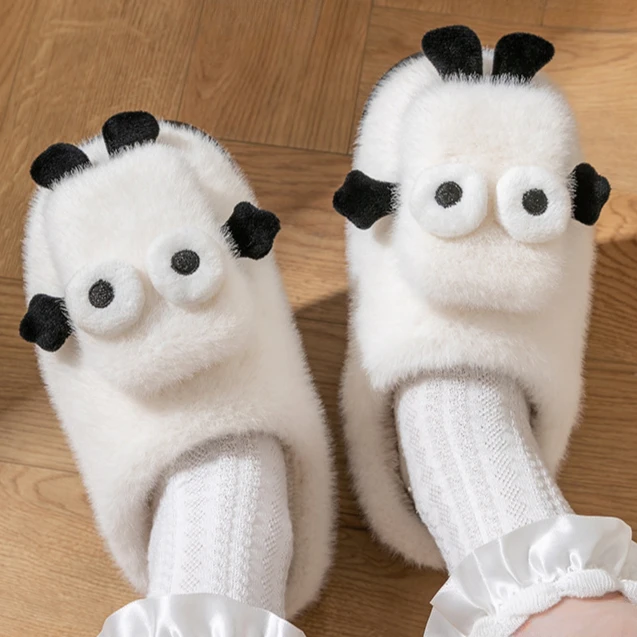 

Cute little cinderblock cotton slippers women autumn and winter outside the couple indoor warm padded and thickened cotton shoes