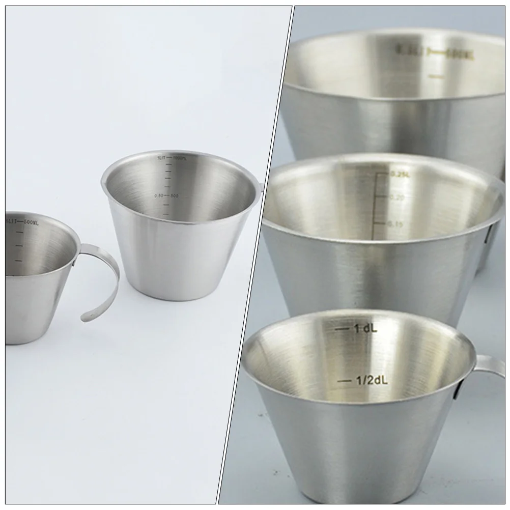 

Measuring Cups Mini Tablespoon Graduated Stainless-steel Jug Silver Measure Baking
