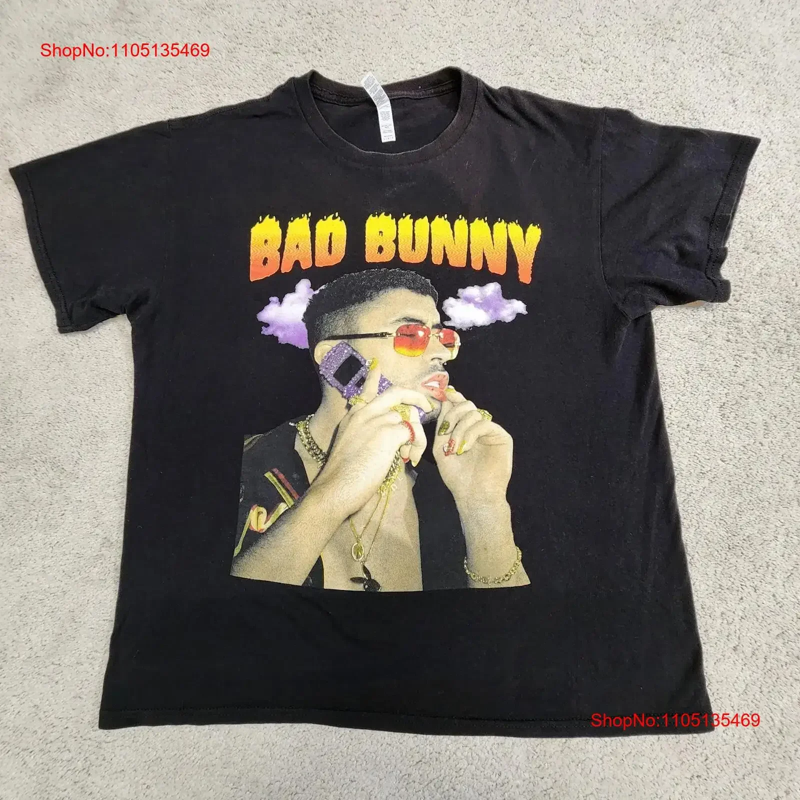 

Футболка Bad Bunny Tour, размер, большая, черная, винтажная, мягкая, мужская, стильная, растянутая, слегка модная, дышащая, удобная