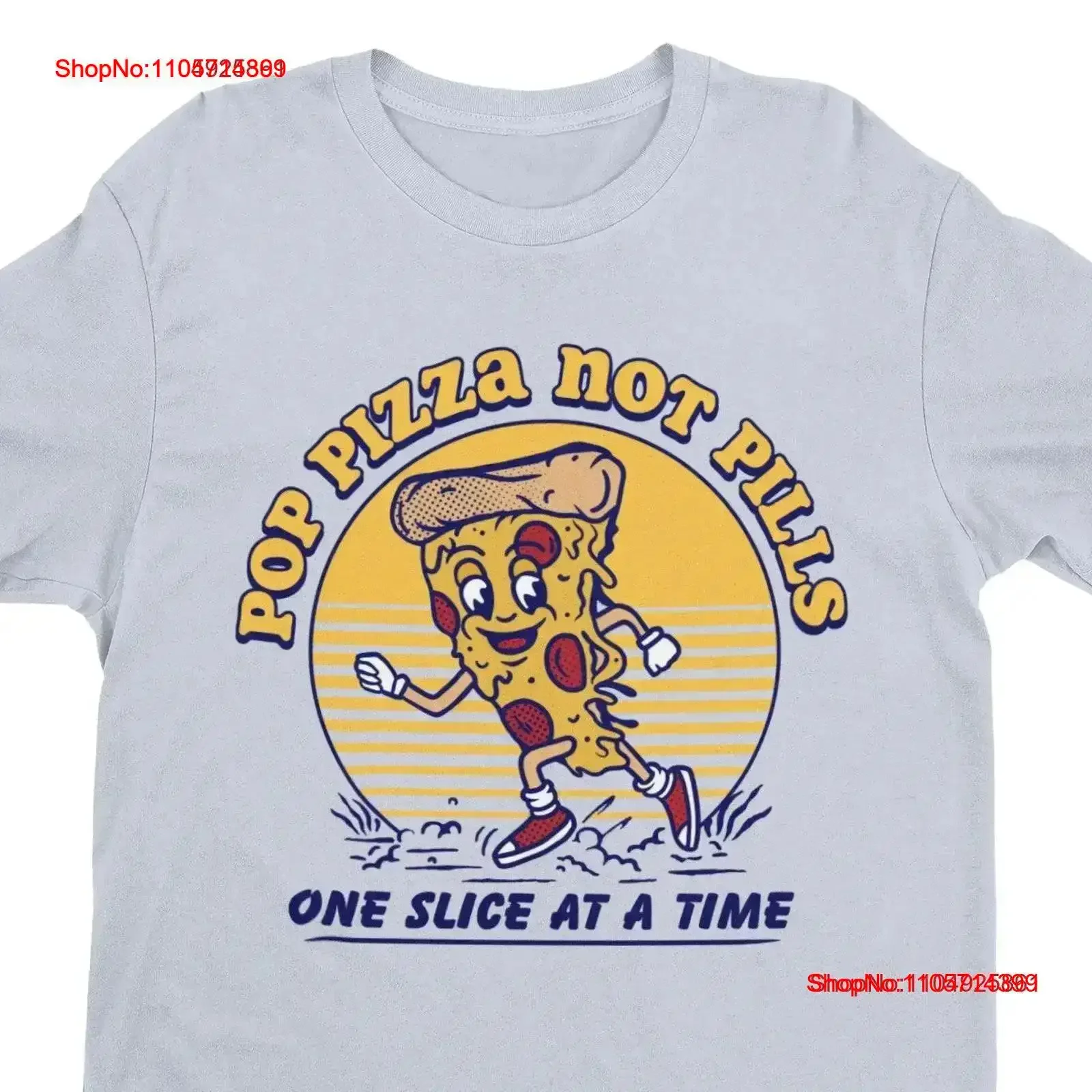 Funny Recovery T Shirt Pop Pizza Not Pills Sober Clothing Apparel Sobriety AA NA vintage Washed designer clothes Breathable