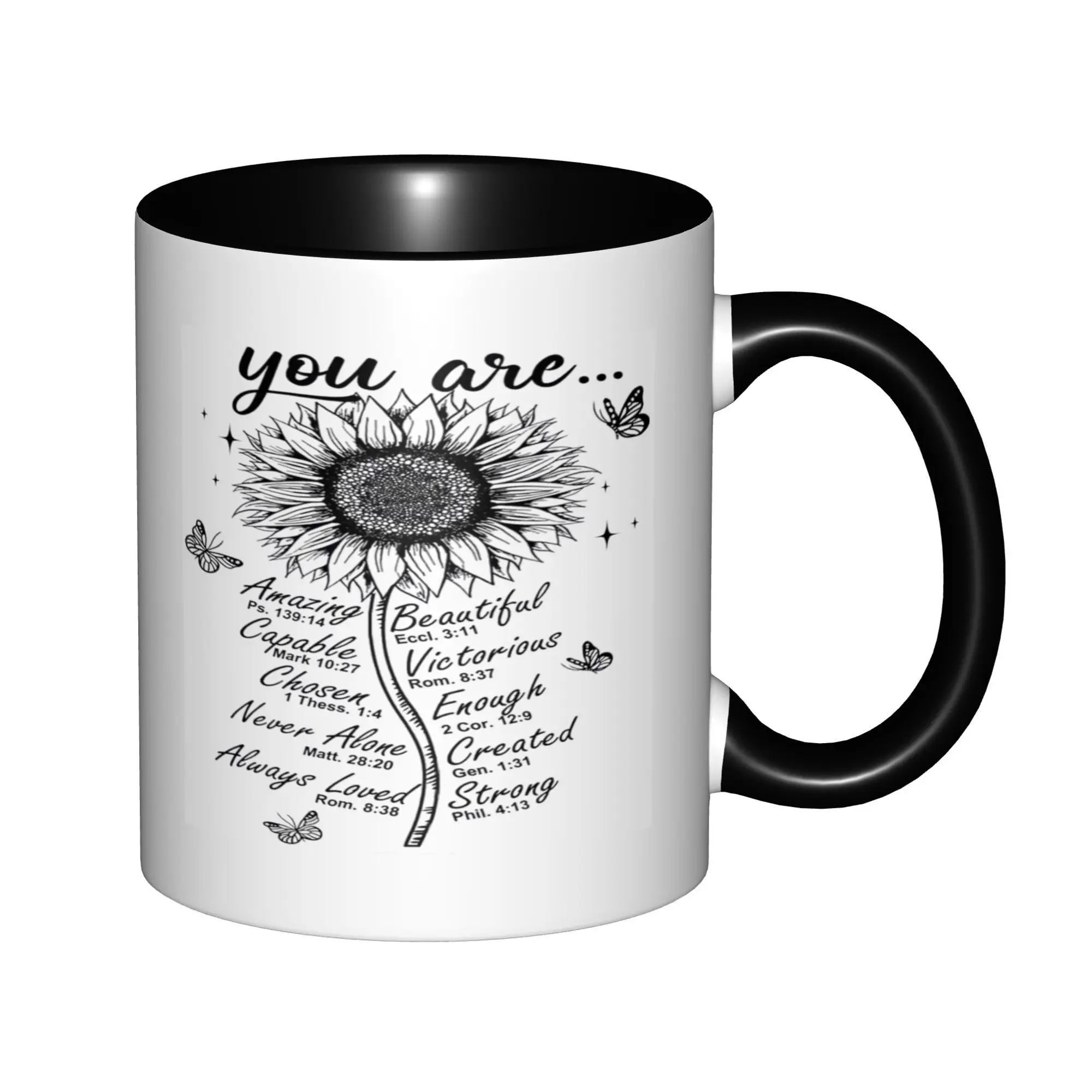 

You Are Sunflower For Women, Her Lady Boss Coworkers Mugs With Black Handle Birthday Coffee Mugs Ceramic Tea Cups 11oz