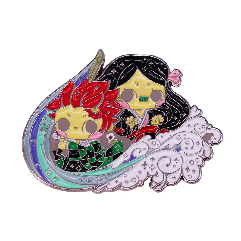 Demon Slayer Anime Enamel Brooch, Cartoon Accessory