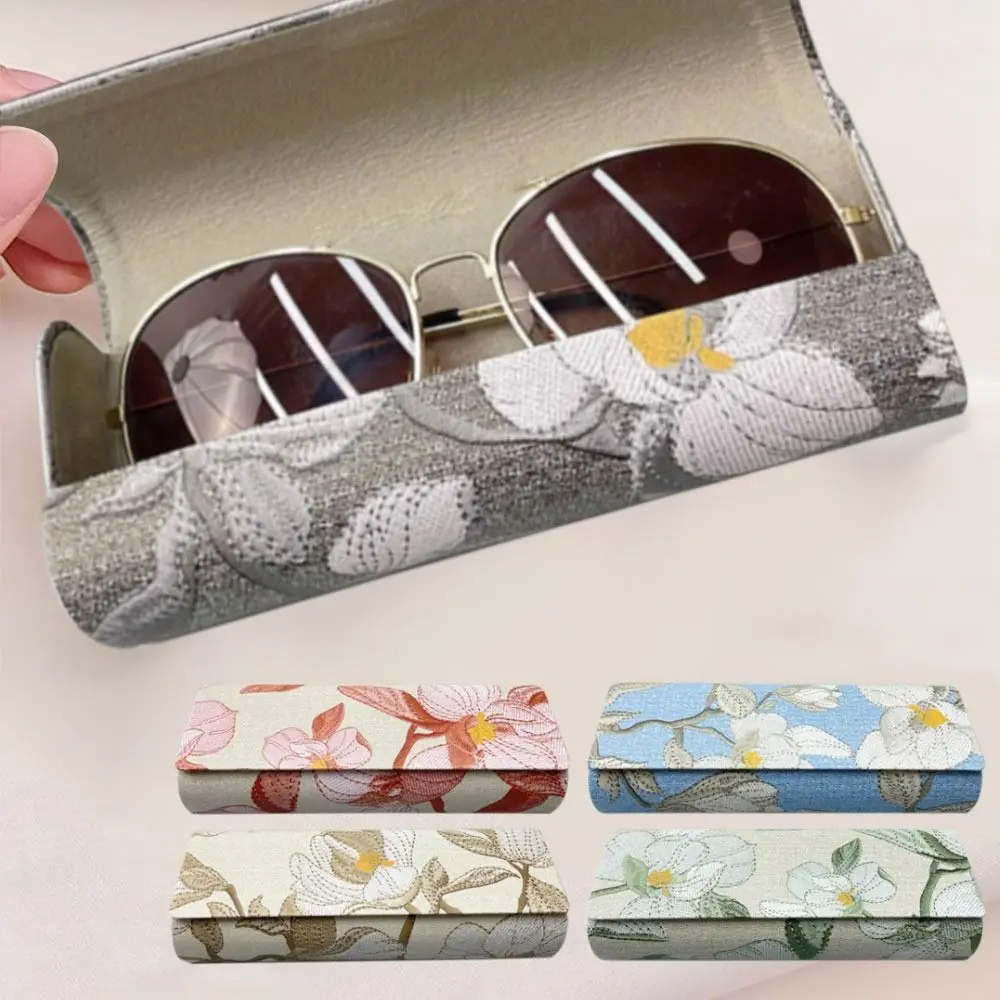 

Glasses Holder Chinese Style Embroidery Glasses Box Portable Multifunctional Myopia Glasses Case Eyewear Protector Students