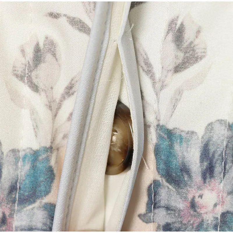 Wattierte Damenjacken mit Aufdruck, O-Ausschnitt, Langarm, Übergroße Gesteppte Mäntel, Herbst Damen Paneel-Jacke, Locker Geschnittene Warme Jacke, Neue Oberbekleidung – Detail 1